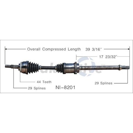 Surtrack Axle Cv Axle Shaft, Ni-8201 NI-8201